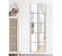 Kal-Miroir Mural Verre Miroirs Muraux Adhesif Miroir Autocollant Décoration Murale Sans Cadre Pour Salle De Bain, Porte, Chambre, Miroir Salon, Miroir Adhesif Mural