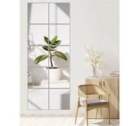Kal-Miroir Mural Verre Miroirs Muraux Adhesif Miroir Autocollant Décoration Murale Sans Cadre Pour Salle De Bain, Porte, Chambre, Miroir Salon, Miroir Adhesif Mural