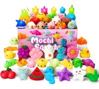 KAL-Mochi Squishy Toys Lot De 25 Mini Jouets Mochi Pour Enfants, Jouets Anti-Stress Kawaii, \U200B\U200Bsacs À Friandises Avec Boîte De Rangement, Prix De Salle De Classe, Fête De Pâques