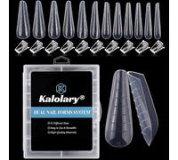 Kal-Nail Dual System Forms, Faux Ongles À Double Forme Stiletto Avec Rose En Finger Extension Clip Diy Manucure Pour Poly Gel Nail Extension (Transparent)
