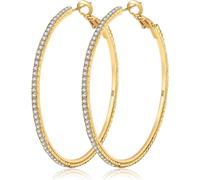 Kal-Orecchini A Cerchio In Oro 14k Con Strass Moda Orecchini A Cerchio Grandi E Sottili Orecchini A Cerchio In Oro Ipoallergenici Per Donne Ragazze Gioielli Regali 20/30/40/50/60/70mm Cerchi Oro
