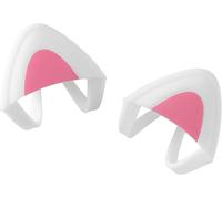 KAL-Oreille De Chat Pour Casque Audio -2X Accessoire Déco Oreille Chat En Silicone Casque De Musique Largeur Arceau 2,5-,8 Cm Overear Headphone -Blanc-Fuchsia