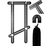 Kal-Outil De Modèle D'angle, Règle De Mesure Mise À Niveau, Multi Angle Template Tool, Idéal Pour Le Carrelage, Le Parquet, Les Découpes Et Bien Plus Encore(Alliage D'aluminium De Haute Qualité)