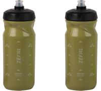 Kal-Pack Sense Soft 65 Bidon Velo Et Vtt- Lot De Deux Gourdes Sport Souples Et Inodores - Bidon Eau Sans Bpa - Tetine Silicone - Vert Olive, 2 X 650 Ml