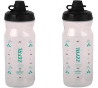 Kal-Pack Sense Soft 65 No-Mud - Lot De Deux Bidons Velo Et Vtt - Gourde Sport Souple Et Inodore - Bidon Eau Sans Bpa - Tetine Silicone - Translucide, 2 X 650 Ml