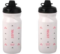 Kal-Pack Sense Soft 65 No-Mud - Lot De Deux Bidons Velo Et Vtt - Gourde Sport Souple Et Inodore - Bidon Eau Sans Bpa - Tetine Silicone - Blanc, 2 X 650 Ml