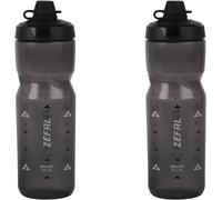 Kal-Pack Sense Soft 80 No-Mud - Lot De Deux Bidons Velo Et Vtt - Gourde Sport Souple Et Inodore - Bidon Eau Sans Bpa - Tetine Silicone - Noir Fumé, 2 X 800 Ml