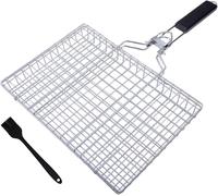 KAL-Panier De Barbecue Pour Barbecue, Avec Poignée, Panier À Poissons, Panier À Accessoires, En Acier Inoxydable, Avec Ceinture Amovible, Espace Réglable