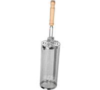 KAL-Paniers De Barbecue À Roulettes, 41,5 X 8,5 Cm, Amovibles, Empilables, Avec Poignée En Bois, Accessoires De Barbecue En Acier Inoxydable Pour Viande, Poisson, Légumes, Cuisine En Plein Air,