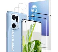 Kal-Pellicola Protettiva In Vetro Temperato Per Oppo Find X5 Pro Schermo Intero Curvo 3d, Pellicola Vetro Temperato, Antigraffio, Alta Trasparente, Anti-Impronte, 2+2 Pezzi