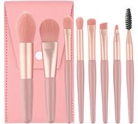 Kal-Pinceuax Maquillage Lot De 8 Pinceaux Maquillages Professionnel Avec Correcteur De Fond De Teint Pinceau Pour Fard À Joues Fard À Paupières Pinceaux Et Trousse De Maquillage(Poudre Douce + V Bag)