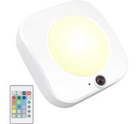KAL-Plafonnier Sans Fil Alimenté Par Batterie, Lampe De Nuit Led À Télécommande À La Maison, Plafonnier Led Réglable En 12 Couleurs, 250 Lm, Couloir, Armoire