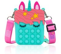 KAL-Pop Sac It, Pop-It Push Bubble Fidget Toy Shoulder Bag For Girls Sensory Fidget Toys, Pop Jouets Anti-Stress Handbag (Unicorn Blue)