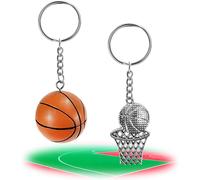 Kal-Porte Clé Basketball, 2 Pcs Porte Clef Basketball 3d Porte-Clés Ballon De Basket Porte-Clés De Basket-Ball Party Bag Filler Cadeau De Basketball Pour Les Fans Masculins