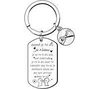 Kal-Porte Clef Amoureux Couple Cadeau D'anniversaire Femme Homme Porte-Clés Je T'aime Petite Amie Cadeau Copine Petit Ami Cadeaux De Noël Cadeau De La Saint-Valentin