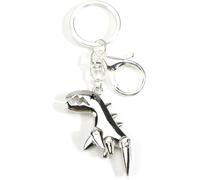 Kal-Porte-Clés Dinosaure Drôle Jurassic Dino Pendentif Chaîne Mignon Animal Porte-Clés Dino Petit Cadeau D'anniversaire D'enfant Porte-Clés Animaux Porte-Clés Cadeau, Argenté, S