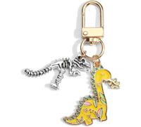 Kal-Porte-Clés Dinosaure - Pendentif 3d Pour Porte-Clés - Parasaurolophus - Petit Cadeau De Bienvenue - Cadeau Pour Les Fans Du Monde Jurassique Et Du Parc - Cadeau Pour Homme Et Femme, Or, S