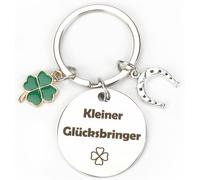 Kal-Porte-Clés Personnalisé En Acier Inoxydable Avec Fer À Cheval Et Pendentif Trèfle À Quatre Feuilles Comme Petit Porte-Bonheur, Cadeau D'anniversaire Idéal Pour Une Bonne Amie Ou Pour La Rentrée D