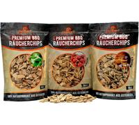 KAL-Premium Bbq Copeaux De Bois Fumés Xl Ensemble De 3 Pour Un Arôme De Fumage Spécial \U2013 100% Bois D`Arbre Naturel Des Alpes
