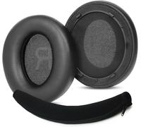 KAL-Prime Remplacement Des Coussinets + Arceau Compatible Avec Anker Soundcore Space Q45 Bluetooth Wireless Over-Ear Headphones Coussinets D'Oreille (Cuir Protéiné/Mousse À Mémoire De Forme)