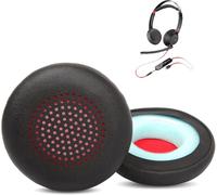 KAL-Prime Remplacement Des Coussinets Compatible Avec Plantronics Blackwire 5220 5210 7225 Headphones Coussinets D'Oreille (Cuir Protéiné/Mousse À Mémoire De Forme)