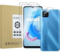 Kal-Protecteur D'écran Compatible Avec Realme C11 2021 [2 Pièces+ Caméra Arrière Protecteur [2 Piècesverre Trempé 9h [Résistant Aux Rayures,Sans Bulles[Transparente]