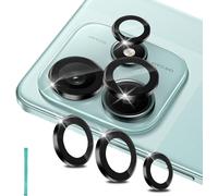Kal-Protection De Lentille Pour Xiaomi Redmi Note 14 5g Caméra Arrière Protecteur, Individuel En Alliage Aluminium Verre Trempé, Anti Rayures Protector Caméra Pour Tout Coque, Noir