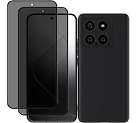Kal-Protection D'écran Anti-Espion Pour Xiaomi 14 - 2 Pcs Verre Trempé Avec Coque Housse Silicone Anti-Peeping - Noir