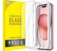 Kal-Protection D'écran Pour Iphone 15 6,1 Pouces, Film En Verre Trempé Avec Outil D'installation Facile, Compatible Coque, Transparent Hd, Lot De 3