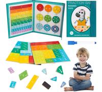 KAL-Puzzle Éducatif De Fraction Magnétique,102 Pièces Tuiles De Fraction Magnétique,Fractions Magnétiques,Jouet Mathématiques Montessori,Pour Les Fractions En Mathématiques Classes 3/4/5/6 Ans