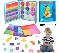 KAL-Puzzle Éducatif De Fraction Magnétique,Tuiles De Fraction Magnétique,Fractions Magnétiques,Jouet Mathématiques Montessori,Pour Les Fractions En Mathématiques Classes 3/4/5/6 Ans