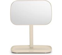 Kal-- Renew Miroir Avec Plateau De Rangement - Miroir De Salle De Bain Ajustable - Rotation À 360 Degrés - Base Antidérapante - Tapis En Silicone - Anti-Corrosion - Soft Beige - 20 X 12,6 Cm