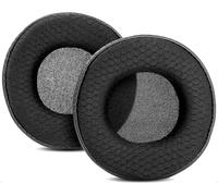 KAL-Respirant Coussinets De Rechange Compatible Avec Skullcandy Grind Bluetooth Wireless On-Ear Headphone Coussinets D'Oreille En Tissu Maillé/Cuir Protéiné Perforé Et Mousse À Mémoire De Forme