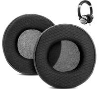 KAL-Respirant Coussinets De Rechange Compatibles Avec Numark Hf125 Hf 125 Headphone Coussinets D'Oreille En Tissu Maillé/Cuir Protéiné Perforé Et Mousse À Mémoire De Forme