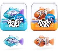 KAL-Robo Fish Série 3(Paquet De 2, Sarcelle+Orange),Jouet De Bain