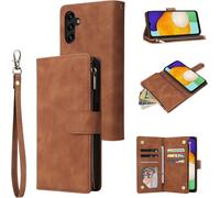 Kal-Samsung Galaxy A32 A34 A53 A54 5g Premium Vintage Pu Leather Handbag Zipper Pocket Case Kickstand Card Slots With Wrist Strap