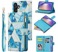 Kal-Samsung Galaxy A32 A34 A53 A54 5g Premium Vintage Pu Leather Handbag Zipper Pocket Case Kickstand Card Slots With Wrist Strap