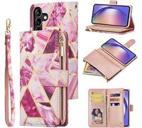 Kal-Samsung Galaxy A32 A34 A53 A54 5g Premium Vintage Pu Leather Handbag Zipper Pocket Case Kickstand Card Slots With Wrist Strap