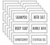Kal-Segbeuaty Etiquettes Autocollantes Pour Flacon Pompe, 36 Pcs Etiquette Salle De Bain, Etiquette Pré-Imprimée Pour Salle De Bain Shampoo, Gel Douche, Revitalisant, Huiles Essentielles