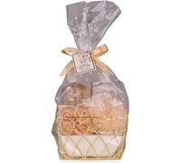 Kal--Set Cadeau De Douche Pour Femmes Honey Jasmine Dans Un Jolie Panier En Fil Métallique-Set De Soins 4 Pièces Gel Douche, Lotion - Cadeau Idéal Pour Anniversaire Ou La Saint-Valentin