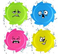 KAL-Set Di Frisbee Acquatico, 2/3/4 Pezzi, 14,5 Cm, In Silicone, Ultra Morbido, Colori Vivaci, Per Piscina, Spiaggia E Divertimento Estivo (Blu, Rosa, Verde, Giallo)