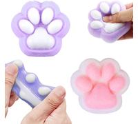 KAL-Squeeze Toy Cat Paw Squeeze Toy, 2 Pièces Squishies Toy Avec Des Pattes De Chat, Soft Cat Paws Squishy Toy, 2 Couleurs Pour Qu¿Elle Choisisse Jouet Résistant À La Pression, Bleu Et Rose
