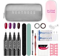 Kal-Stylo De Vernis À Ongles, 3 En 1 Une Étape Nail Gel Pen Avec 6w Lampe Uv Et Complet Manucure Outils, Pas Besoin De Base De Couche Supérieure Pour Nail Art, Kit De Vernis À Ongles#2