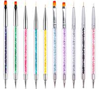 Kal-Stylos Nail Art 10pcs, Pinceaux Nail Art, Pinceaux À Vernis À Ongles, Pinceaux De Détail Nail Art, Accessoires Techniques Nail Art, Outils Nail Art