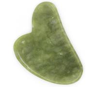 Kal-Sun & Sia - Gua Sha En Pierre Naturelle - Jade Vert (+ Housse) - Massage Visage Et Corps Pour Rafraîchir Le Teint, Traiter Les Poches Et Cernes, Stimuler La Circulation - Peau Plus Ferme Et Élast