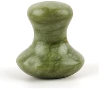 Kal-Sun & Sia -Masseur Visage Champi Gua Sha En Pierre Naturelle De Jade Vert -Idéal Pour Rafraîchir Le Teint, Traiter Les Poches Et Cernes, Stimuler La Circulation -Peau Plus Ferme Et Élastique