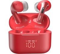 KAL-T20 Écouteurs Bluetooth Sans Fil Ecouteurs Bluetooth 5.3 Avec Enc Appel Led Écran Origx 2.0 Acoustique Eq Ajustement 48.5H D'Autonomie Soutient Chargement Sans Fil Et Usb Type C Ipx8 Rouge