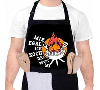 KAL-Tablier De Barbecue Pour Homme, Cadeaux Amusants Pour Papa, Grand-Père, Tablier De Cuisine, Tablier De Barbecue Pour Homme, Idée De Cadeau, Avec Inscription « Ich Egal Ich Kocht Das Jetzt So
