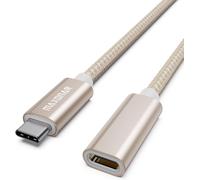 KAL-tech Câble d'extension USB C mâle vers femelle 5 A Charge et synchronisation pour station d'accueil M1 Mac Book Pro Chargeur sans fil Dell XPS Surface Book Doré 1 m