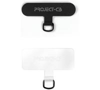 KAL-Téléphone Cordon Patch 2,Patch Universel Pour Cordon De Téléphone Sans Adhésif,Pièce De Rechange Pour Sangle De Téléphone Portable(Noir&Transparent)